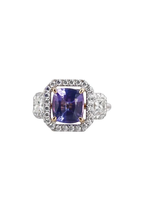 18k Gold Tanzanite and Diamond Ring