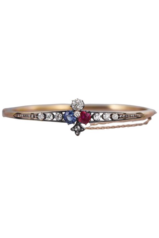 14k Gold Silver Multi-Gem Bracelet