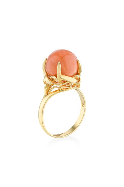 18k Gold Coral Ring