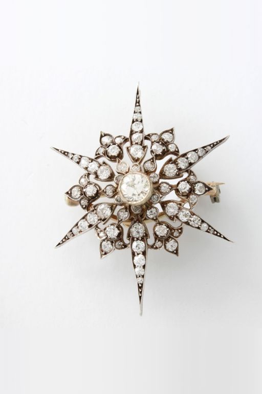 Platinum and 18k Gold Diamond Pendant/Brooch