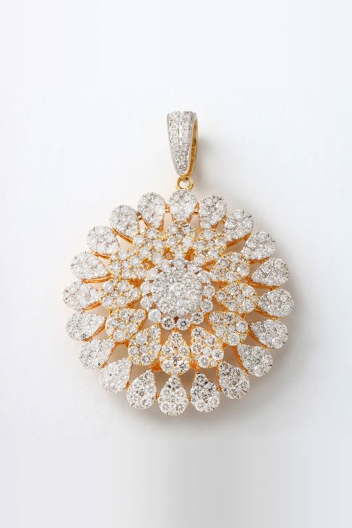 14k White and Yellow Gold Diamond Pendant