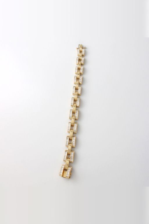 14k Yellow Gold Diamond Link Bracelet