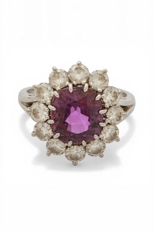 Platinum Ruby and Diamond Ring