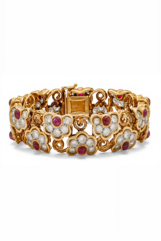18k Gold Ruby and Diamond Bracelet