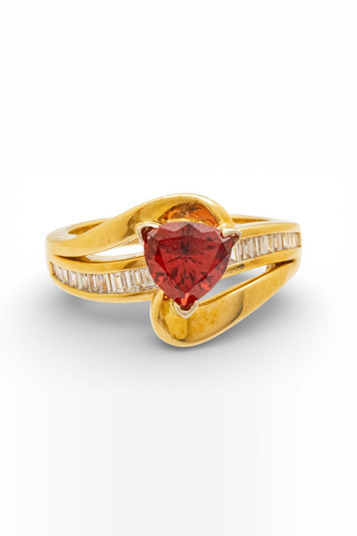 14k Gold Zircon and Diamond Ring