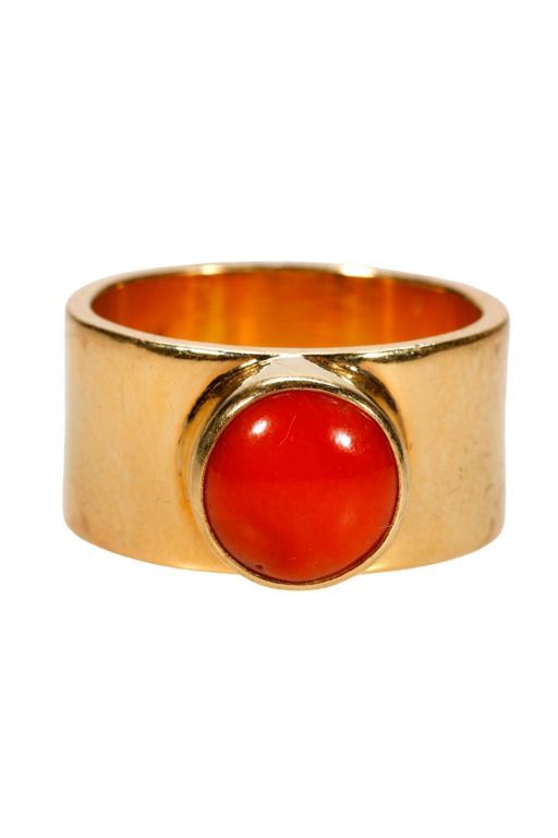 18k Gold Coral Ring