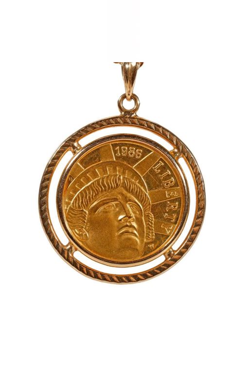 14k Gold Coin Pendant Necklace