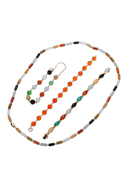 14k Gold Jade Jewelry Set