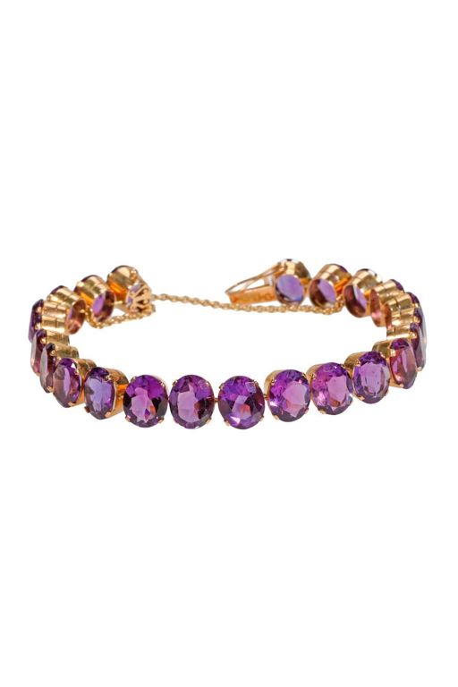 14k Gold Amethyst Bracelet