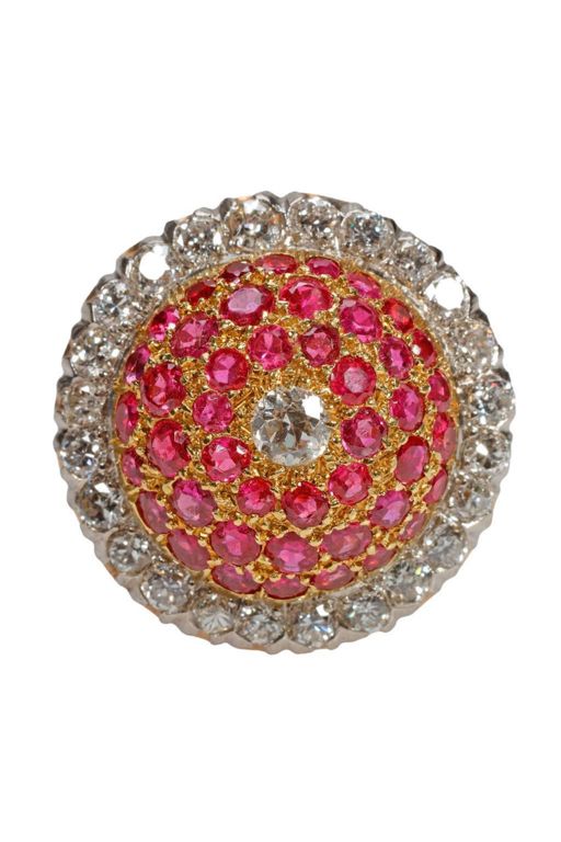 14k Gold Diamond and Ruby Ring