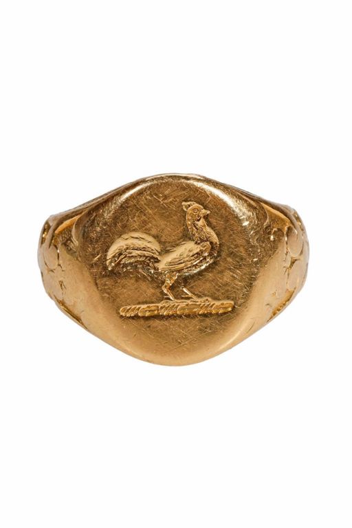 18k Gold Cockerel Signet Ring