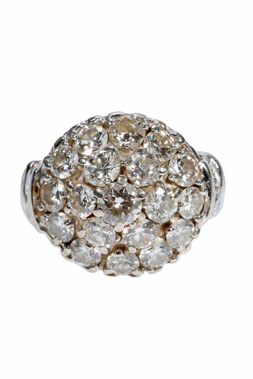 14k Gold Diamond Cluster Ring