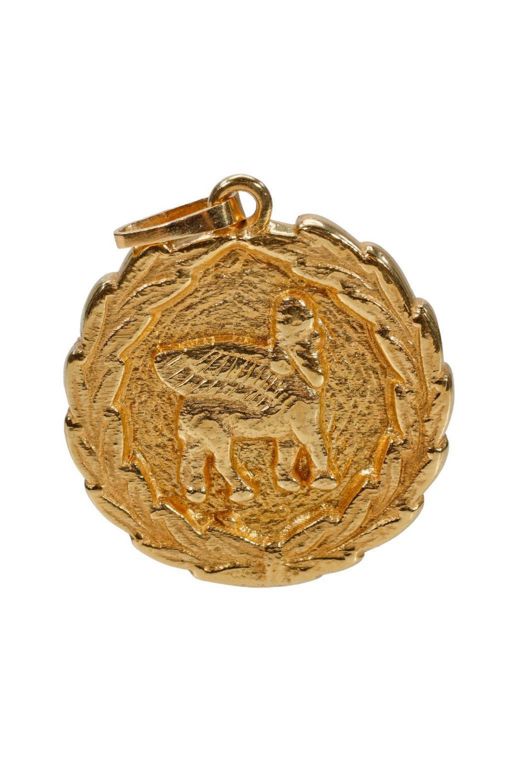 18k Gold Winged Bull Pendant