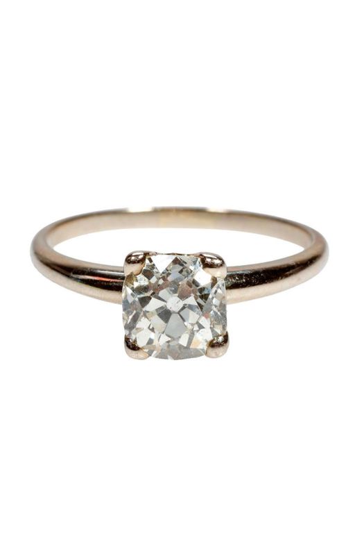 14k White Gold Diamond Solitaire Ring
