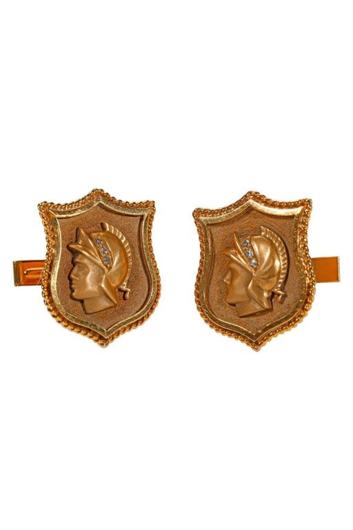 Pair of 14k Gold Diamond Cufflinks