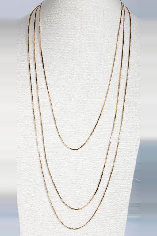 Three 14k Gold Chain Necklaces