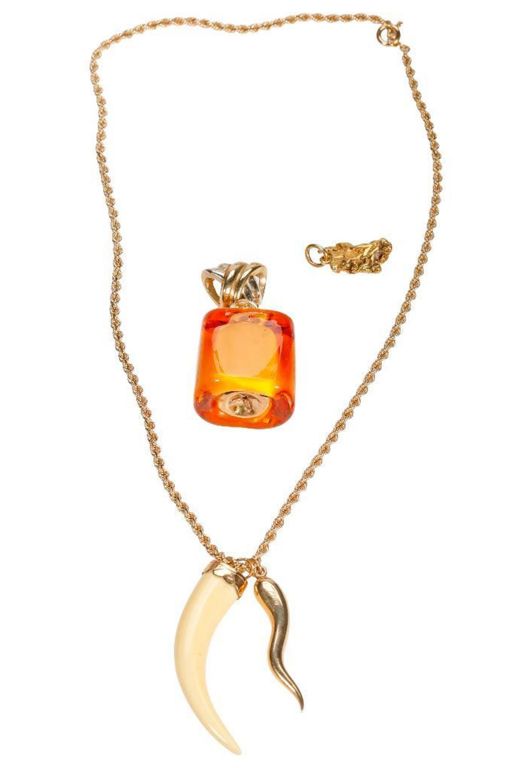 14k Gold Glass and Quartz Jewelry Set