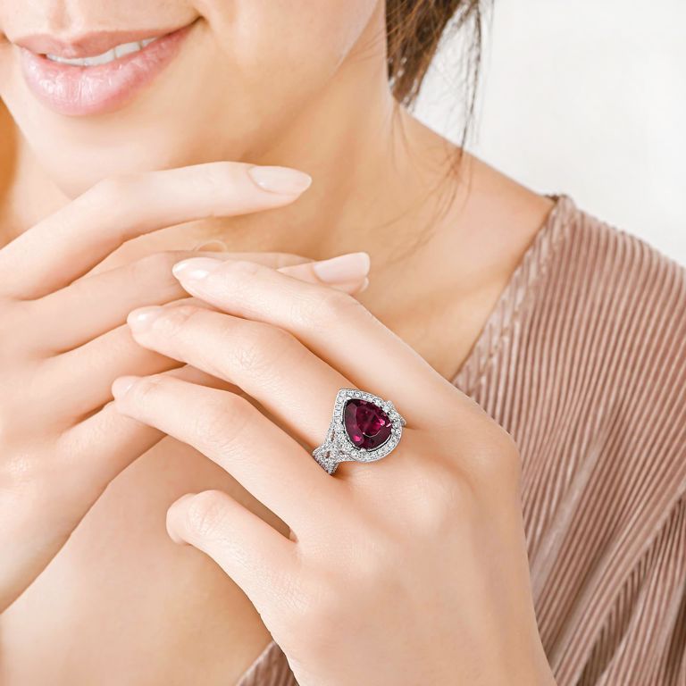 18k Gold Tourmaline and Diamond Ring