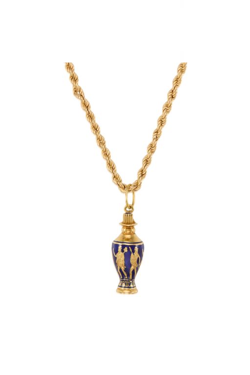 Gold Sapphire Pendant Necklace