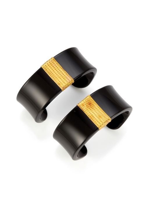 Two 22k Gold and Resin Bracelets