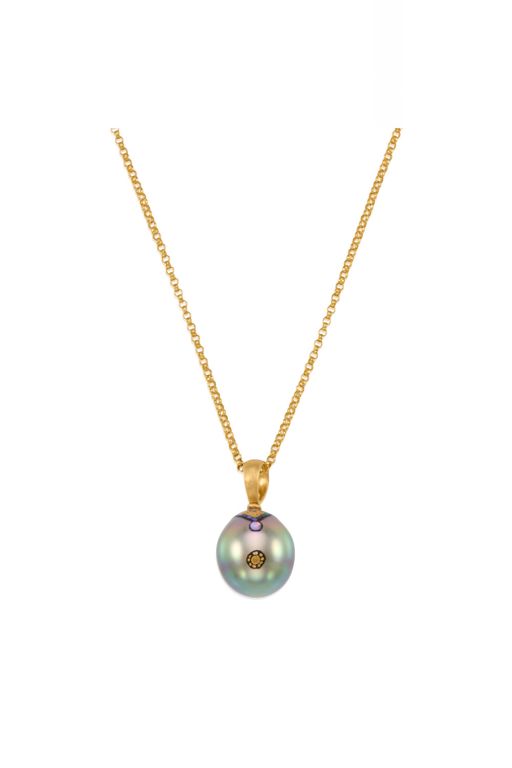 18k Gold Pearl Pendant Necklace