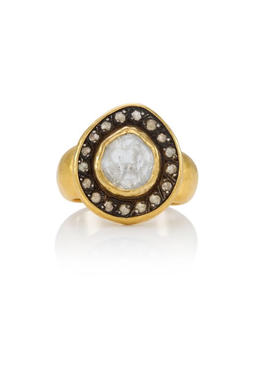 23k Yellow Gold Diamond Ring