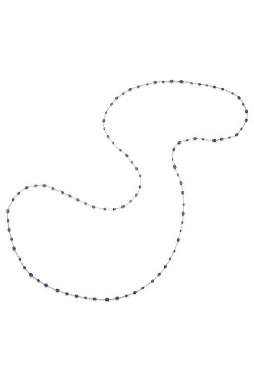 14k Gold Sapphire, Pearl and Diamond Necklace