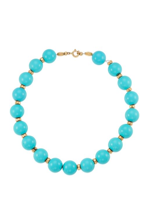 14k Gold Composite Turquoise Necklace