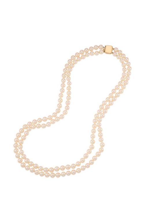 14k Yellow Gold Pearl Necklace
