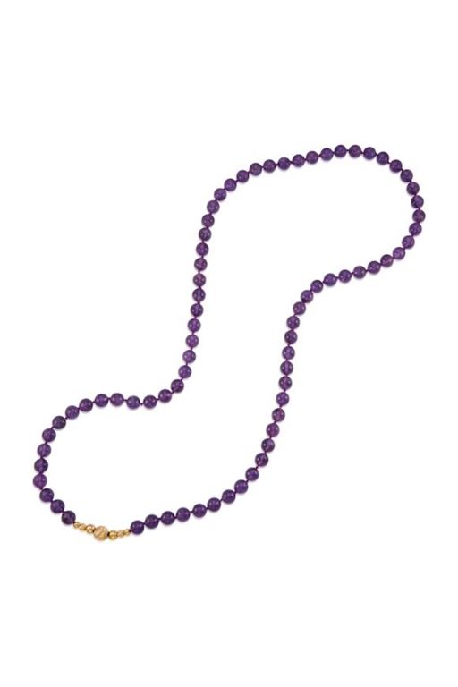 14k Yellow Gold Amethyst Necklace