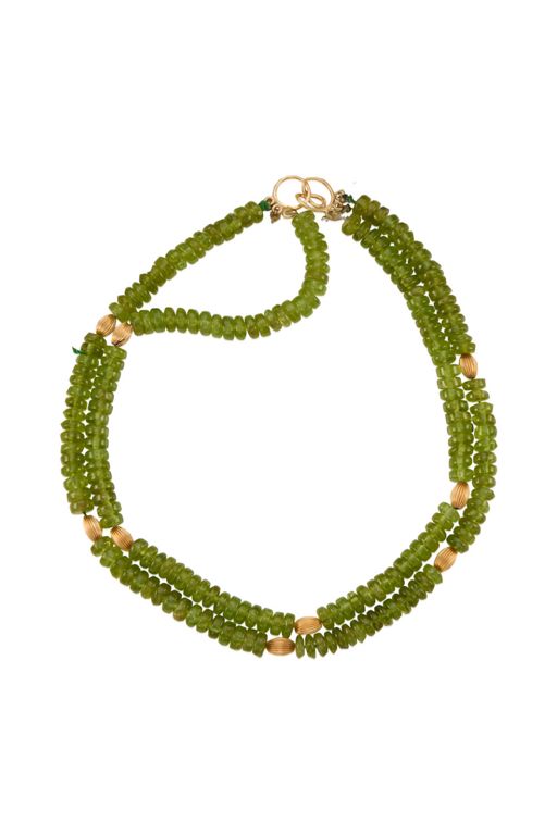 14k Gold Peridot Necklace