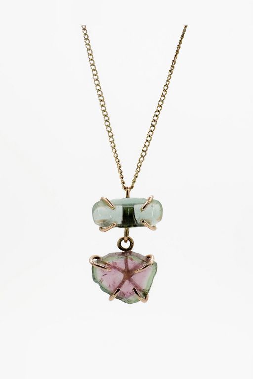 14k Gold Tourmaline Pendant Necklace