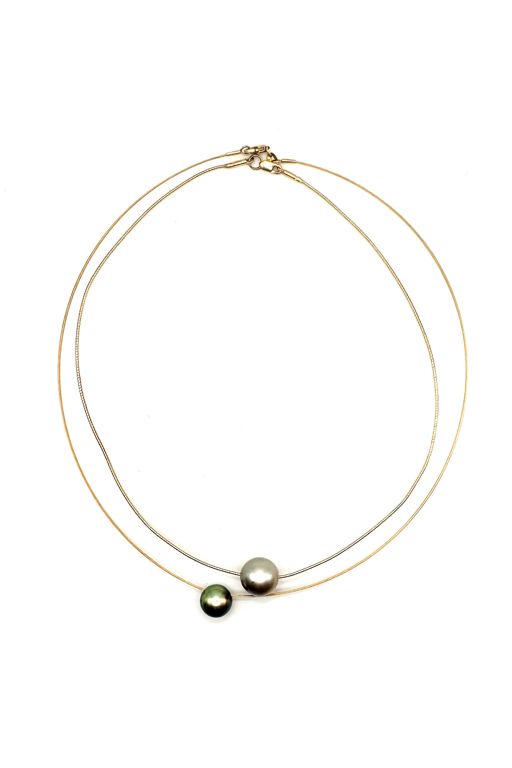 Two 14k Gold Pearl Necklaces