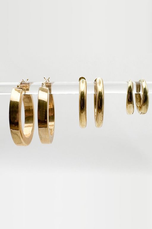 Three Pairs of 14k Gold Earrings