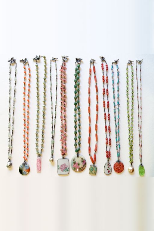 Eleven Sterling Silver Multi-Gem Necklaces