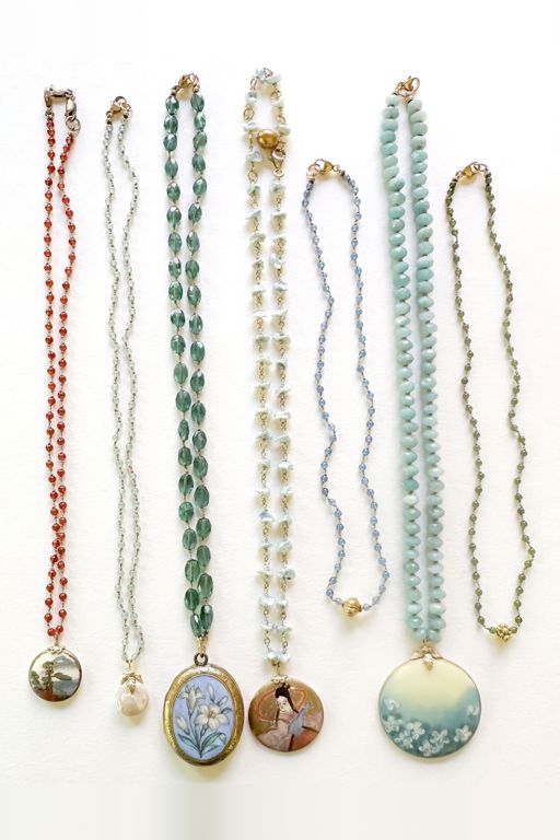 Seven 14k Gold and Gold-Filled Necklaces