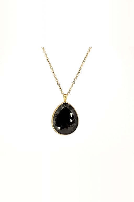 18k Gold Hematite Pendant Necklace