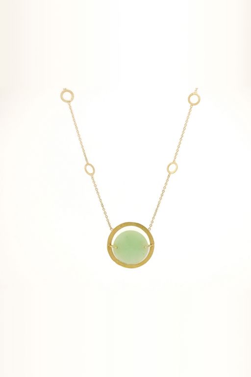 18k Gold Jade Pendant Necklace