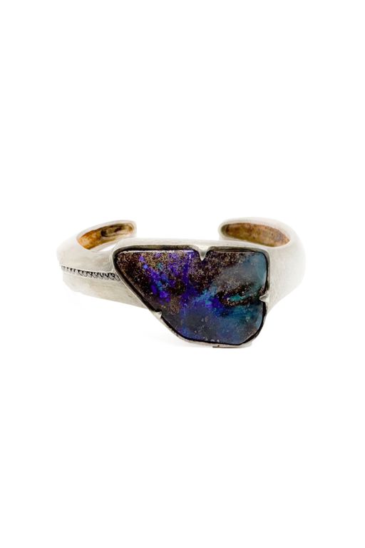 Sterling Silver Opal and Diamond Bracelet