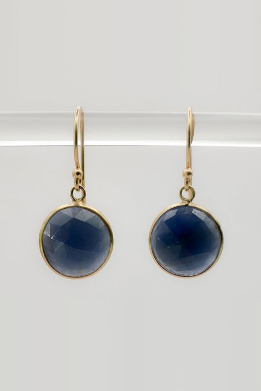 Pair of 18k Gold Sapphire Earrings