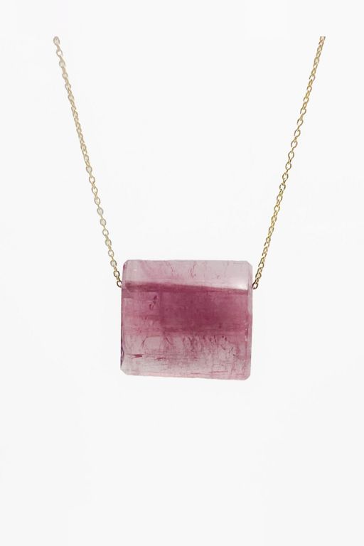 14k Gold Tourmaline Pendant Necklace