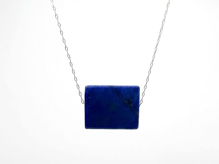 14k Gold Lapis Lazuli Pendant Necklace