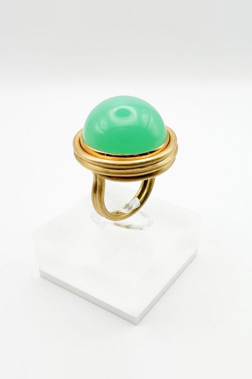 18k Gold Chrysoprase Ring
