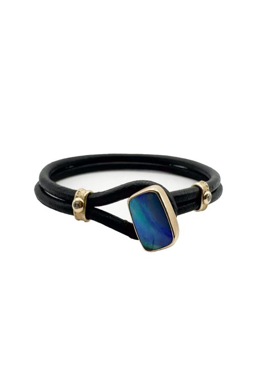 14k Gold Opal and Diamond Bracelet