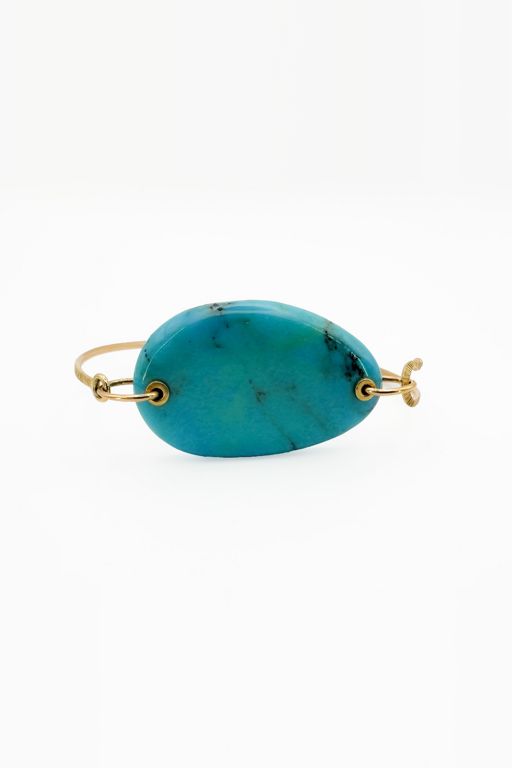 14k Yellow Gold Turquoise Bracelet
