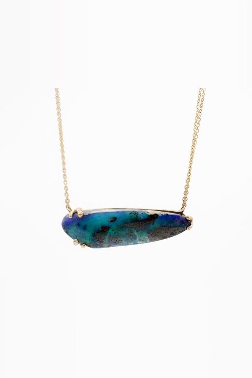 14k Gold Opal Pendant Necklace