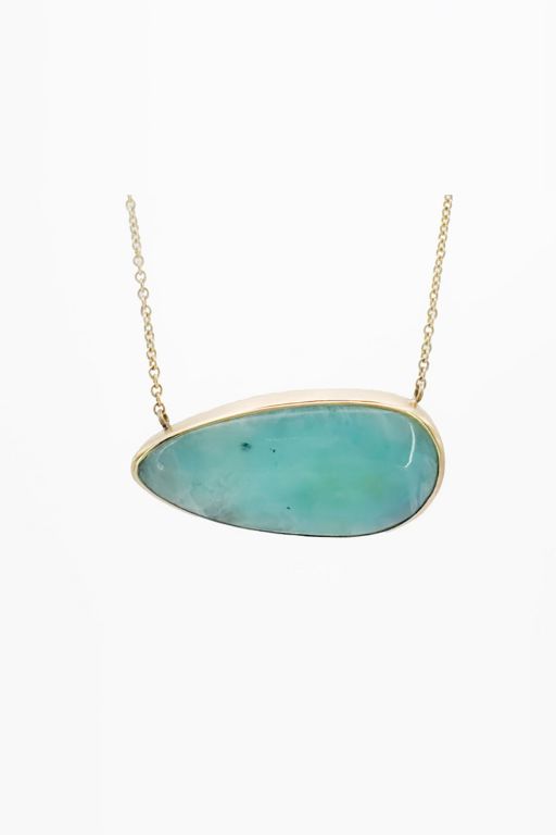 14k Gold Turquoise Pendant Necklace