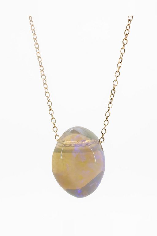14k Gold Moonstone Pendant Necklace