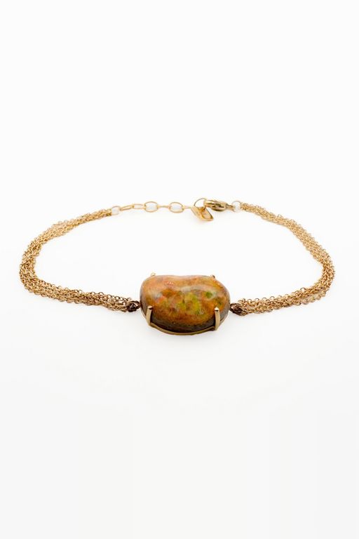 14k Gold Fire Opal Bracelet