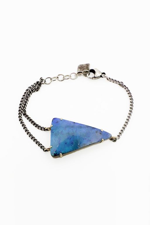 14k Gold and Sterling Silver Opal Bracelet